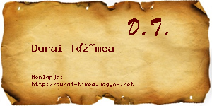 Durai Tímea névjegykártya